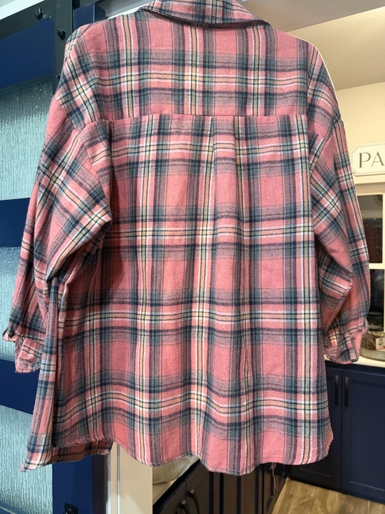 Pink Plaid Button-Up Shirt - Picture 3 of 3